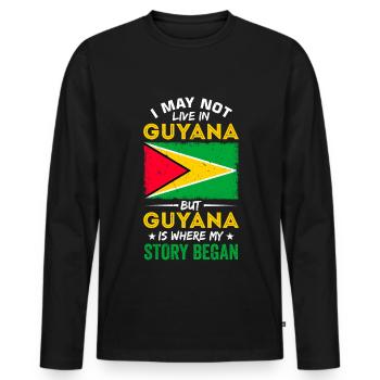 Stolzer Guyanese - Männer Premium Bio Langarmshirt - Schwarz - Vorne - Nico (187cm)