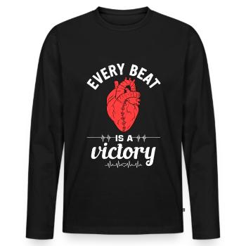 Heart Bypass Heart Attack Heart Surgery - Men's Premium Organic Long Sleeve Shirt - black - Front - Nico (187cm)