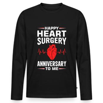 Heart Bypass Heart Attack Heart Surgery - Men's Premium Organic Long Sleeve Shirt - black - Front - Nico (187cm)