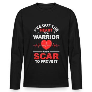 Pontage cardiaque Crise cardiaque Chirurgie cardiaque - T-shirt manches longues Premium bio Homme - noir - Devant - Nico (187cm)