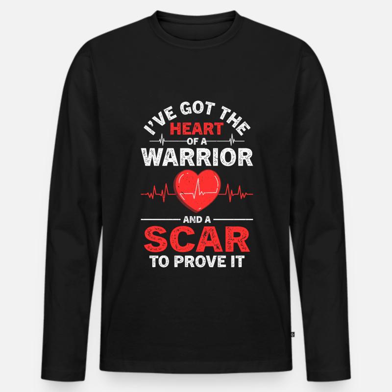 Herzbypass Herzinfarkt Herzoperation - Männer Premium Bio Langarmshirt - Schwarz