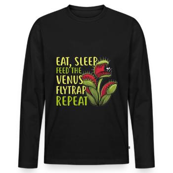 Venus Flytrap Carnivore Plant Design - Men's Premium Organic Long Sleeve Shirt - black - Front - Nico (187cm)