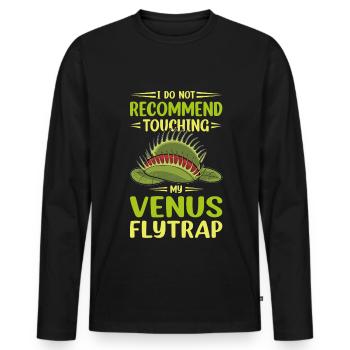 Venus Flytrap Carnivore Plant Design - Men's Premium Organic Long Sleeve Shirt - black - Front - Nico (187cm)