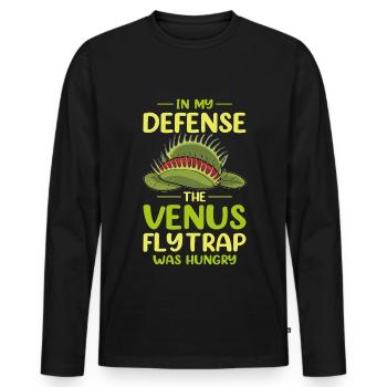 Venus Flytrap Carnivore Plant Design - Men's Premium Organic Long Sleeve Shirt - black - Front - Nico (187cm)