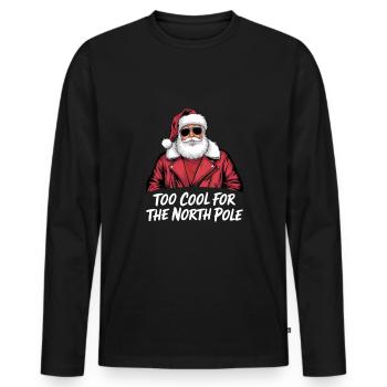 Christmas Cool Santa Claus - Men's Premium Organic Long Sleeve Shirt - black - Front - Nico (187cm)