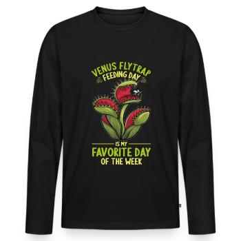Venus Flytrap Carnivore Plant Design - Men's Premium Organic Long Sleeve Shirt - black - Front - Nico (187cm)
