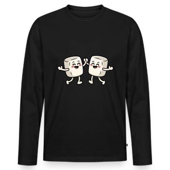 Tanzende Marshmallow - Männer Premium Bio Langarmshirt - Schwarz - Vorne - Nico (187cm)