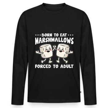 Marshmallow - Männer Premium Bio Langarmshirt - Schwarz - Vorne - Nico (187cm)