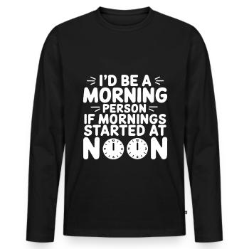 Funny Sleep Saying - Men's Premium Organic Long Sleeve Shirt - black - Front - Nico (187cm)