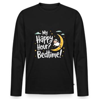 Funny Sleep Saying - Men's Premium Organic Long Sleeve Shirt - black - Front - Nico (187cm)