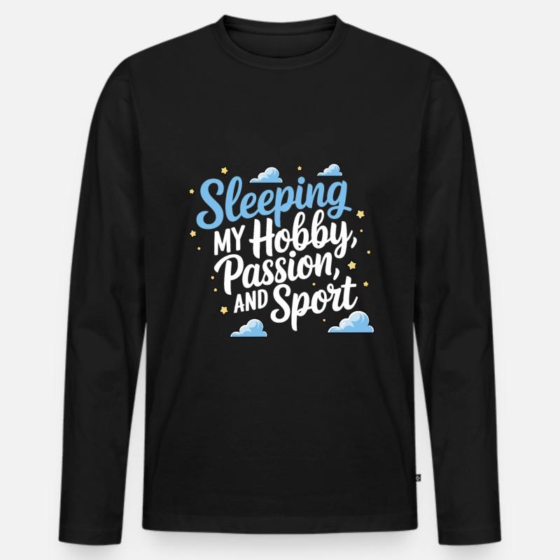Witziger Schlaf Spruch - Männer Premium Bio Langarmshirt - Schwarz