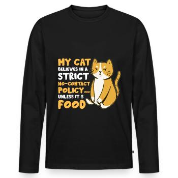 Funny cat saying - Men's Premium Organic Long Sleeve Shirt - black - Front - Nico (187cm)