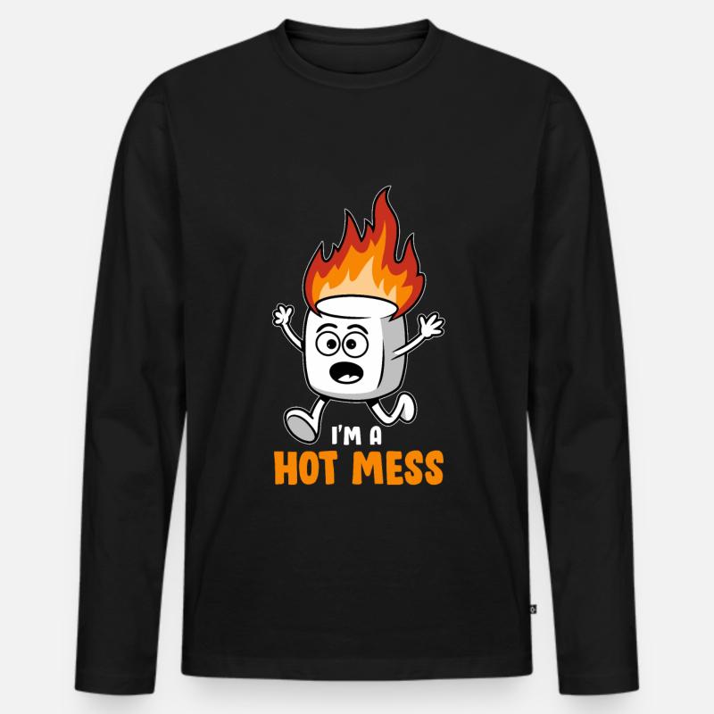 Marshmallow - Männer Premium Bio Langarmshirt - Schwarz