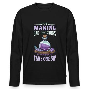 Potion Fantasy Enthusiast RPG Gamer - Men's Premium Organic Long Sleeve Shirt - black - Front - Nico (187cm)