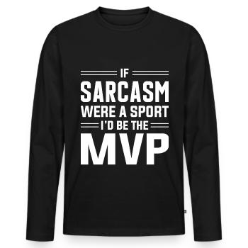 Sarkasmus Sarkastisch - Männer Premium Bio Langarmshirt - Schwarz - Vorne - Nico (187cm)
