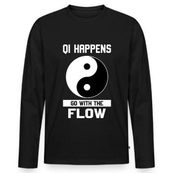 Chi Qi Ying Yang Traditional Chinese Medicine - Men's Premium Organic Long Sleeve Shirt - black - Front - Nico (187cm)