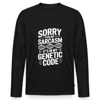 Sarcasm Genes DNA Genetics - Men's Premium Organic Long Sleeve Shirt - black - Front - Nico (187cm)