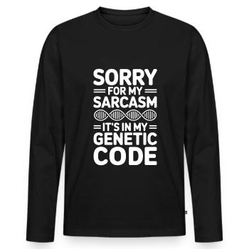 Sarcasm Genes DNA Genetics - Men's Premium Organic Long Sleeve Shirt - black - Front - Nico (187cm)