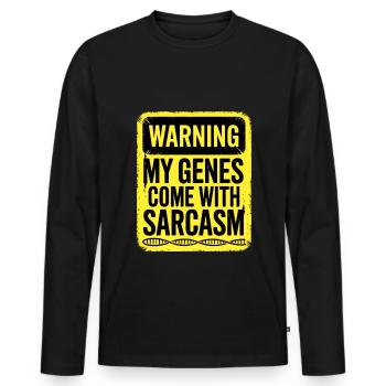 Sarcasm Genes DNA Genetics - Men's Premium Organic Long Sleeve Shirt - black - Front - Nico (187cm)