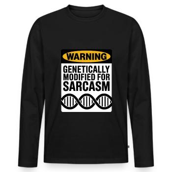 Sarcasm Genes DNA Genetics - Men's Premium Organic Long Sleeve Shirt - black - Front - Nico (187cm)
