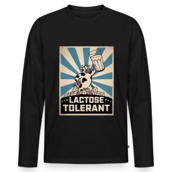 Lactose Tolerant Milk - Men's Premium Organic Long Sleeve Shirt - black - Front - Nico (187cm)