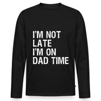 Geschenke Zum Vatertag Für Papa - Männer Premium Bio Langarmshirt - Schwarz - Vorne - Nico (187cm)