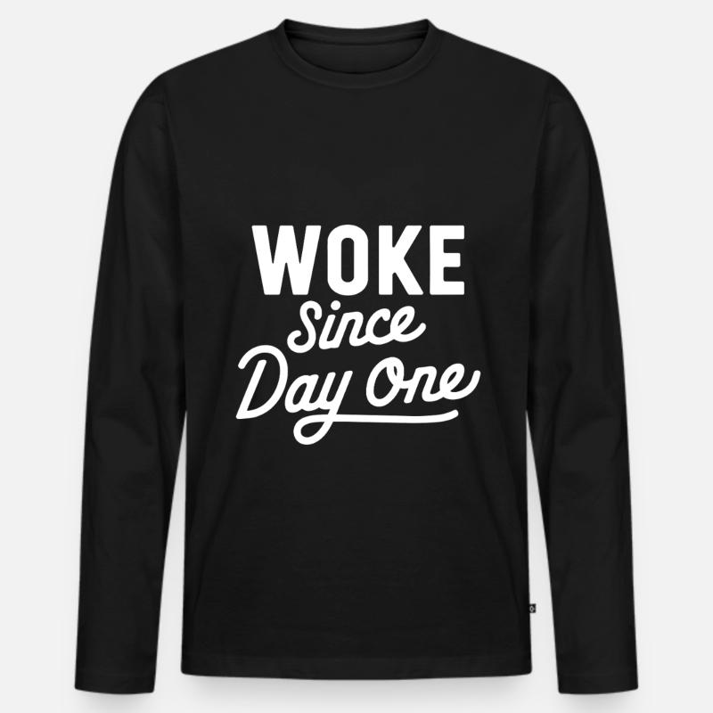 Woke - Männer Premium Bio Langarmshirt - Schwarz