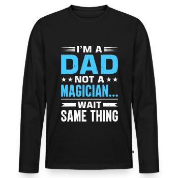 Geschenke Zum Vatertag Für Papa - Männer Premium Bio Langarmshirt - Schwarz - Vorne - Nico (187cm)
