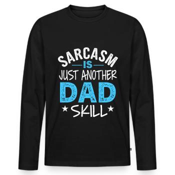 Geschenke Zum Vatertag Für Papa - Männer Premium Bio Langarmshirt - Schwarz - Vorne - Nico (187cm)