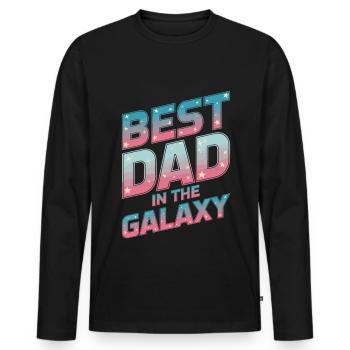 Geschenke Zum Vatertag Für Papa - Männer Premium Bio Langarmshirt - Schwarz - Vorne - Nico (187cm)