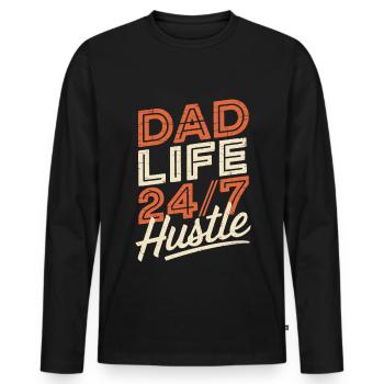 Geschenke Zum Vatertag Für Papa - Männer Premium Bio Langarmshirt - Schwarz - Vorne - Nico (187cm)