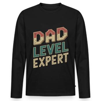 Geschenke Zum Vatertag Für Papa - Männer Premium Bio Langarmshirt - Schwarz - Vorne - Nico (187cm)