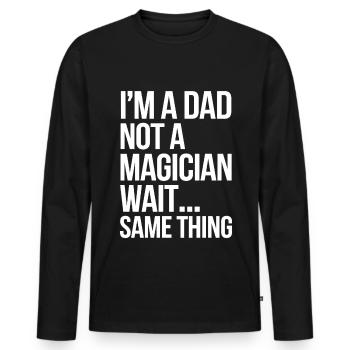 Geschenke Zum Vatertag Für Papa - Männer Premium Bio Langarmshirt - Schwarz - Vorne - Nico (187cm)