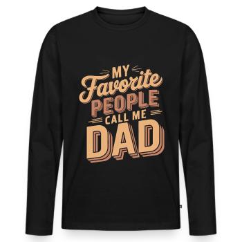 Geschenke Zum Vatertag Für Papa - Männer Premium Bio Langarmshirt - Schwarz - Vorne - Nico (187cm)