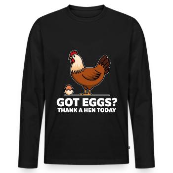 Chicken Chickens - Men's Premium Organic Long Sleeve Shirt - black - Front - Nico (187cm)