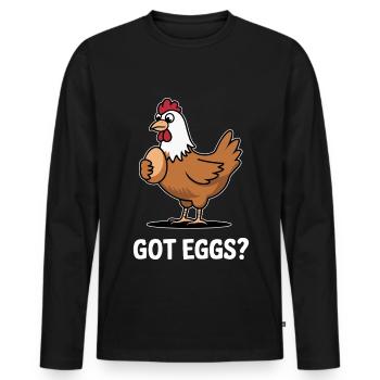 Poulets Poulets - T-shirt manches longues Premium bio Homme - noir - Devant - Nico (187cm)