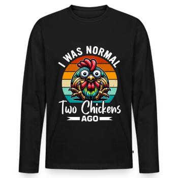 Poulets Poulets - T-shirt manches longues Premium bio Homme - noir - Devant - Nico (187cm)