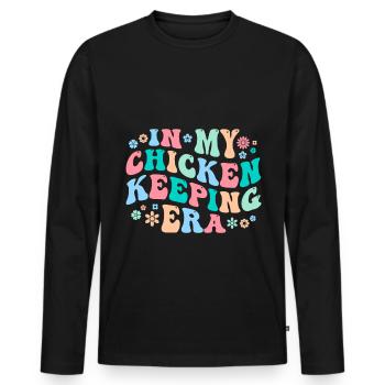Chicken Chickens - Men's Premium Organic Long Sleeve Shirt - black - Front - Nico (187cm)