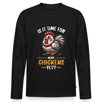 Chicken Chickens - Men's Premium Organic Long Sleeve Shirt - black - Front - Nico (187cm)