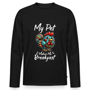 Poulets Poulets - T-shirt manches longues Premium bio Homme - noir - Devant - Nico (187cm)