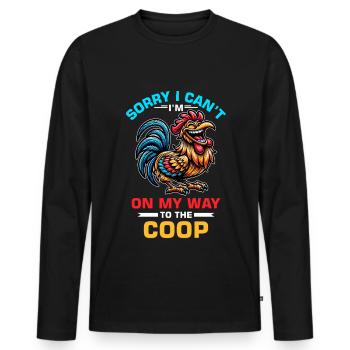 Poulets Poulets - T-shirt manches longues Premium bio Homme - noir - Devant - Nico (187cm)
