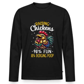 Chicken Chickens - Men's Premium Organic Long Sleeve Shirt - black - Front - Nico (187cm)