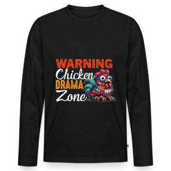 Poulets Poulets - T-shirt manches longues Premium bio Homme - noir - Devant - Nico (187cm)