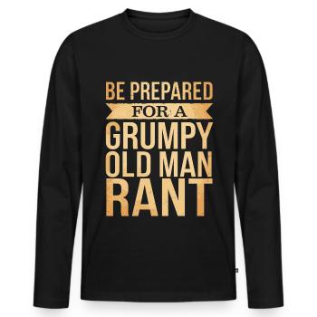 Grumpy Old Man Grumpy - Men's Premium Organic Long Sleeve Shirt - black - Front - Nico (187cm)