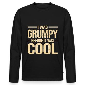 Grumpy Old Man Grumpy - Men's Premium Organic Long Sleeve Shirt - black - Front - Nico (187cm)