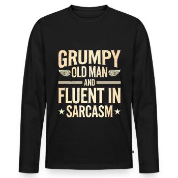 Grumpy Old Man Grumpy - Men's Premium Organic Long Sleeve Shirt - black - Front - Nico (187cm)