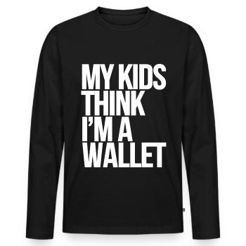 Geschenke Zum Vatertag Für Papa - Männer Premium Bio Langarmshirt - Schwarz - Vorne - Nico (187cm)