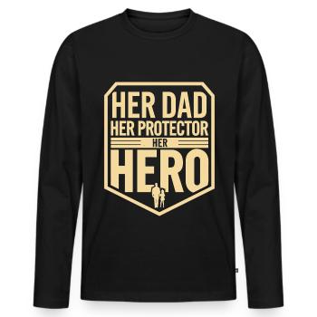 Geschenke Zum Vatertag Für Papa - Männer Premium Bio Langarmshirt - Schwarz - Vorne - Nico (187cm)
