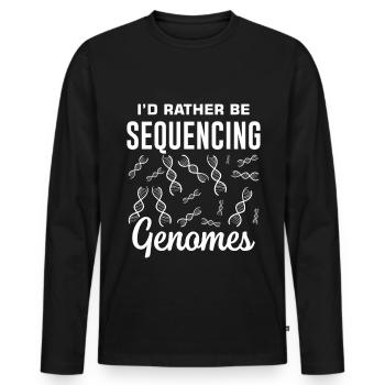 Test ADN génétique Crispr Microbiology - T-shirt manches longues Premium bio Homme - noir - Devant - Nico (187cm)