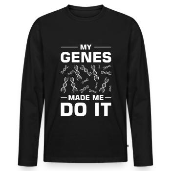 Test ADN génétique Crispr Microbiology - T-shirt manches longues Premium bio Homme - noir - Devant - Nico (187cm)